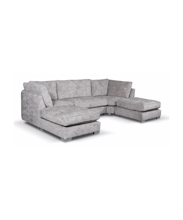 Bishop U Shape Sofa in luxury chenille with broad cushioned seats for ultimate comfort and style.