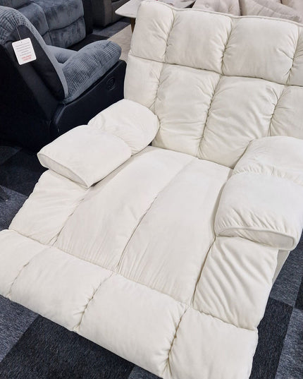 Munich Reclining Swivel Arm Chair in beige color, featuring plush upholstery and comfortable design, perfect for living rooms.
