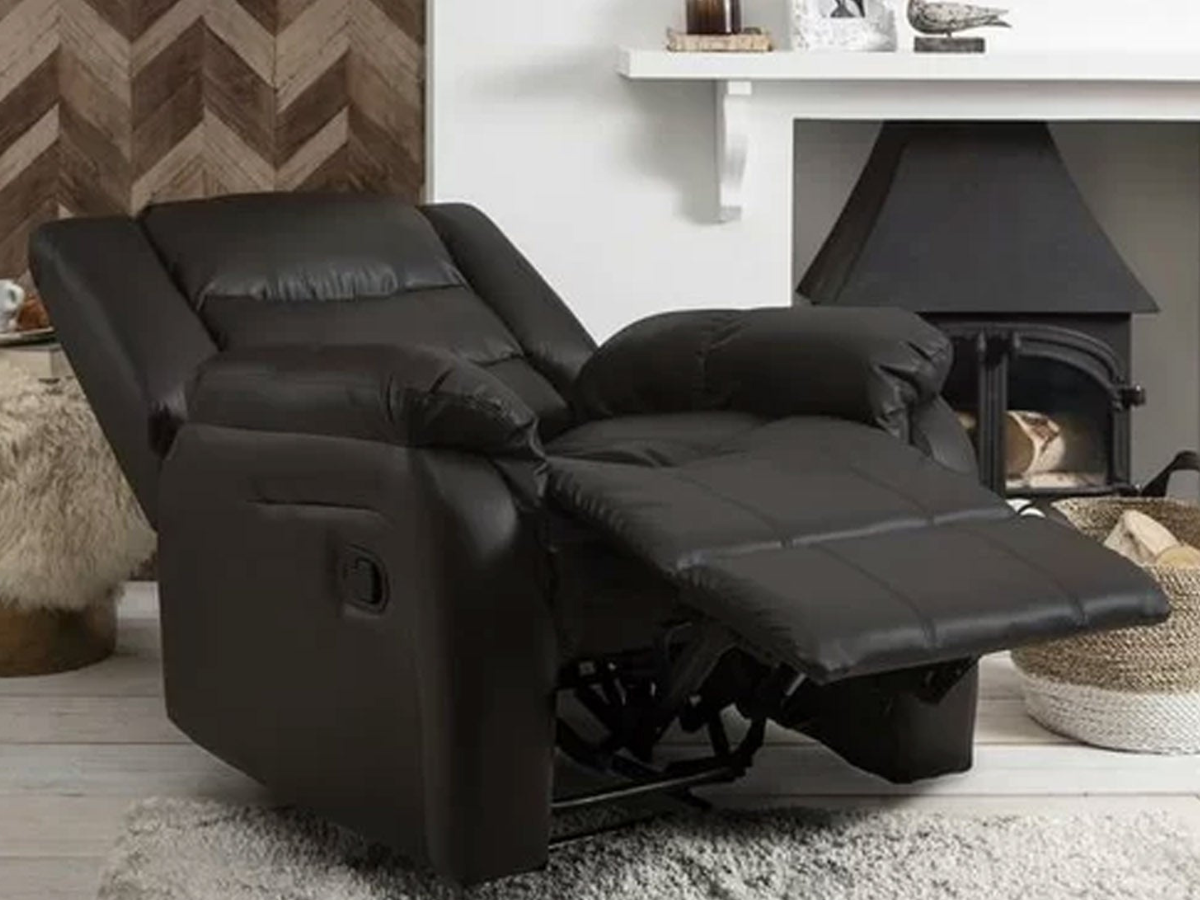 Roma Series 2 Armchair Recliner Black Classic Aire Leather