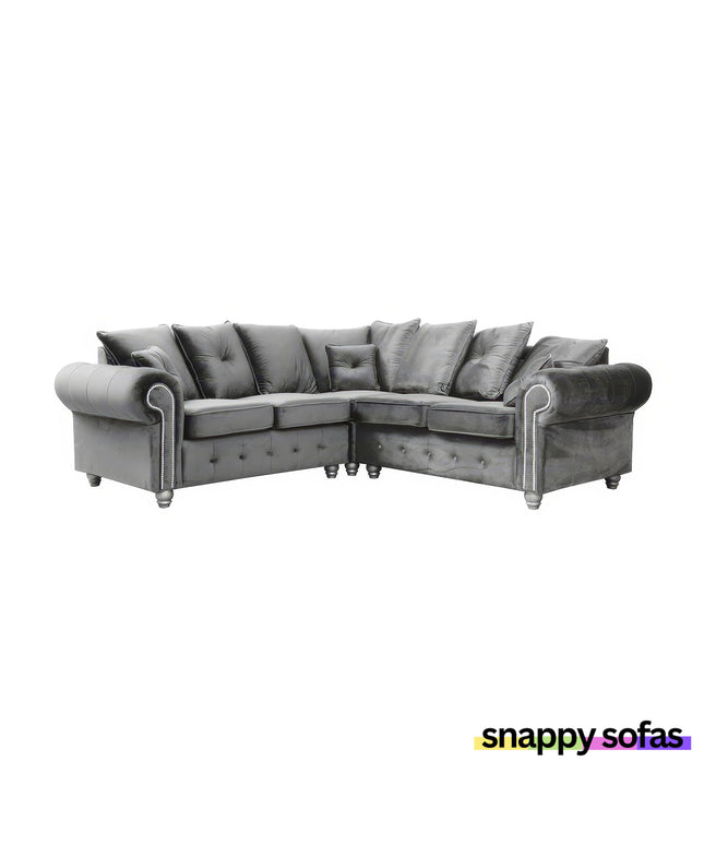 Kashmir Corner Sofa Plush Velvet – Modern Sofa, UK Delivery, Snappy Sofas