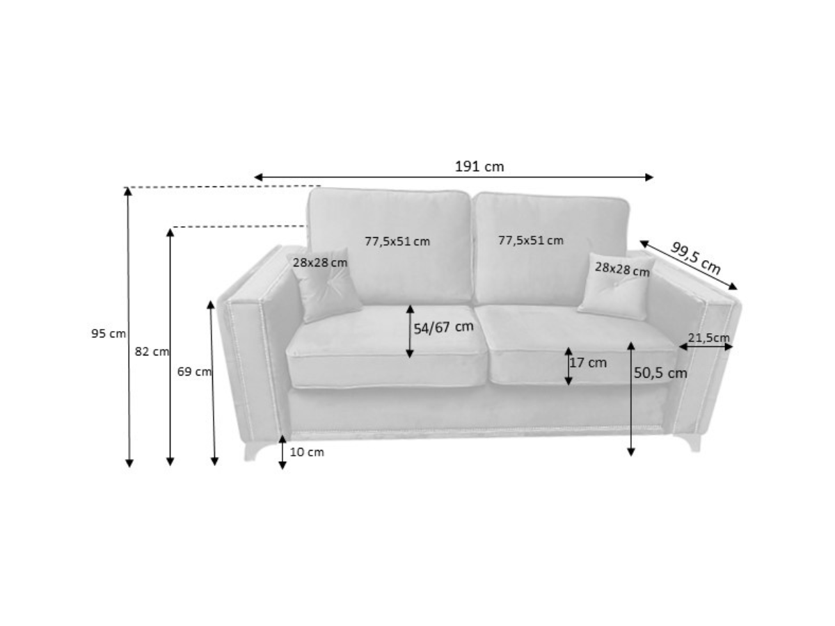 Alaska 3+2 Sofa Set Full Back Grey