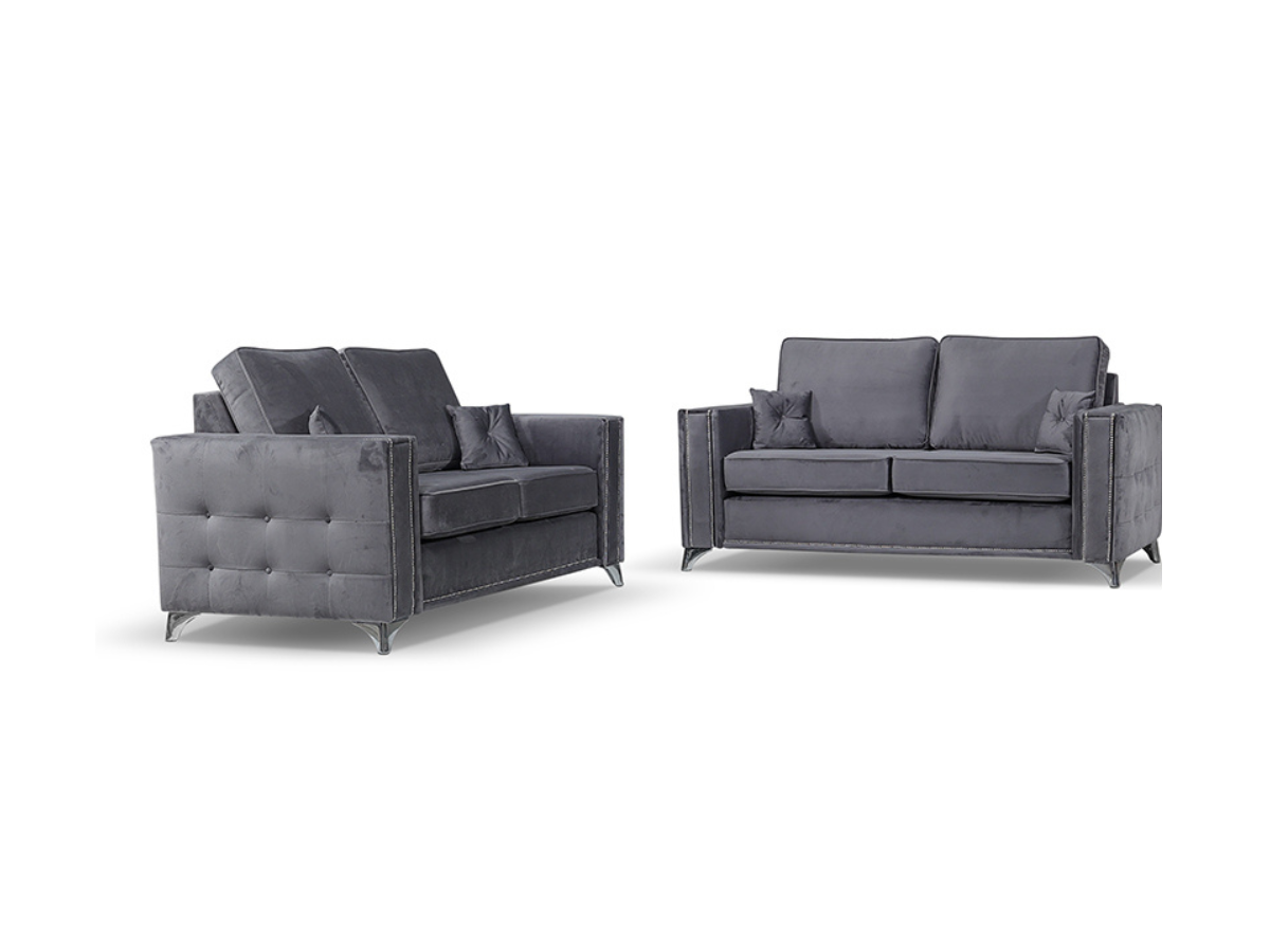 Alaska 3+2 Sofa Set Full Back Grey