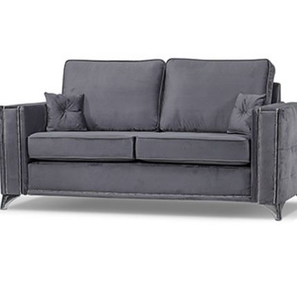 Alaska 3 Seater Sofa with high back cushions and diamond button detailing in plush velvet.