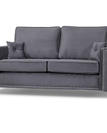 Alaska 3 Seater Sofa with high back cushions and diamond button detailing in plush velvet.