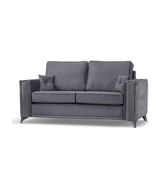 Alaska 3 Seater Sofa with high back cushions and diamond button detailing in plush velvet.