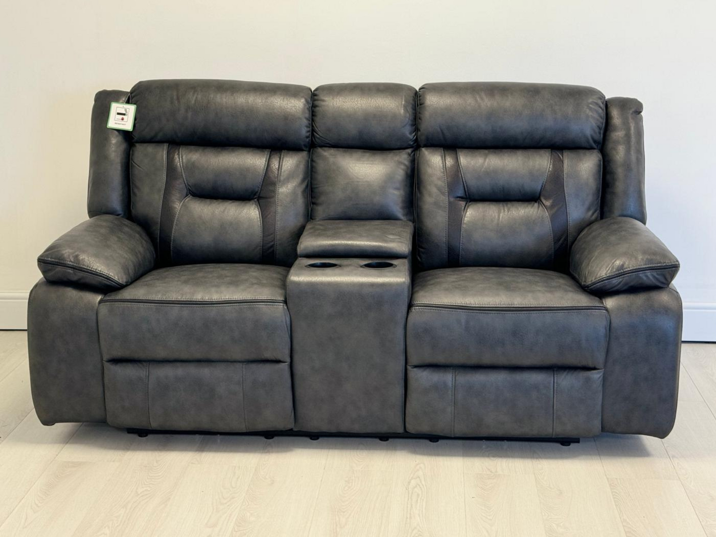 Nova 2 Seater Electric Recliner Sofa in Grey Aire Leather