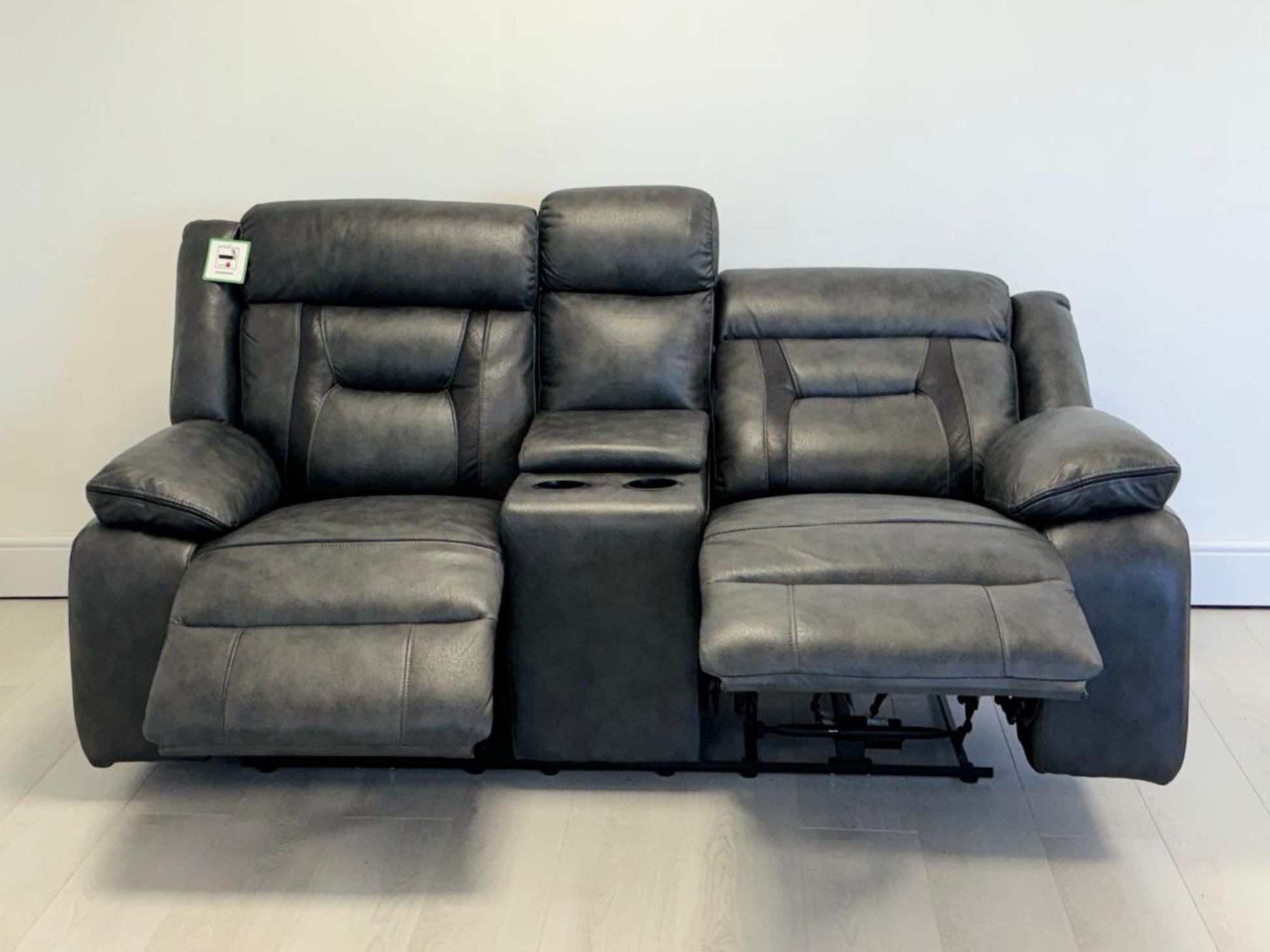 Nova 2 Seater Electric Recliner Sofa in Grey Aire Leather