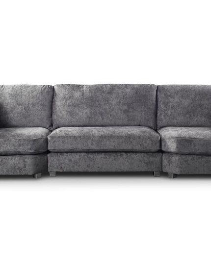 Bishop U Shape Sofa in luxury gray chenille, designed for comfort and stylish family living.