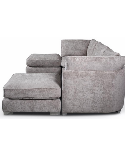 Bishop U Shape Luxe Chenille Sofa showcasing soft fabric and spacious design, ideal for family comfort and style.