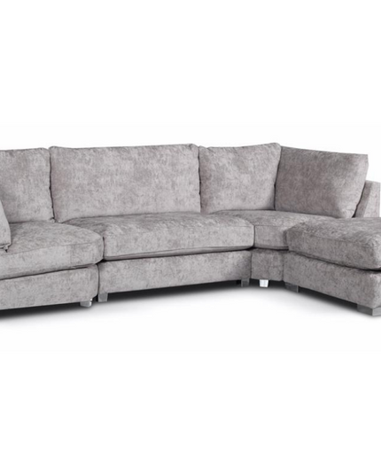 Bishop U Shape Sofa in luxe chenille, offering spacious seating and stylish design for family comfort.