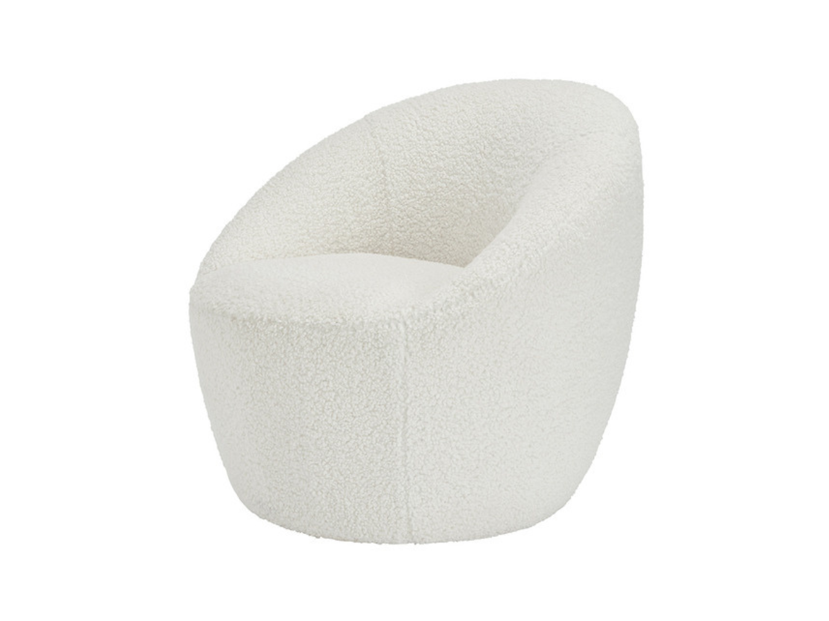 Cocoon Occasional Accent Chair in Ivory Boucle