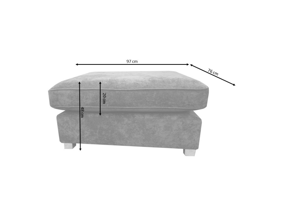 Carnaby Small U Shape Sofa with Footstool Grey