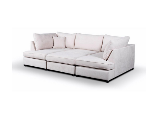 Carnaby Small U Shape Sofa with Footstool Cream