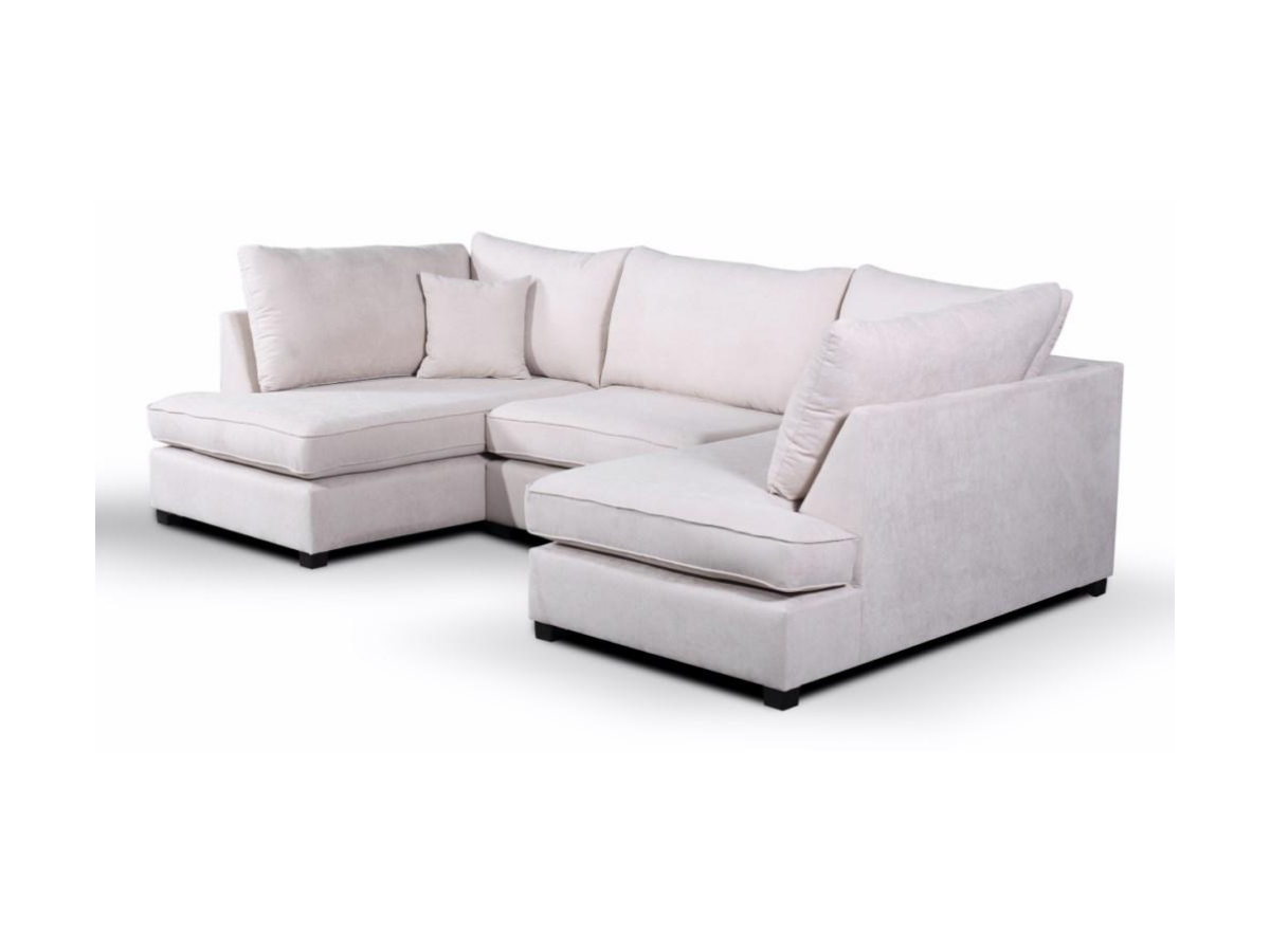 Carnaby Small U Shape Sofa with Footstool Cream