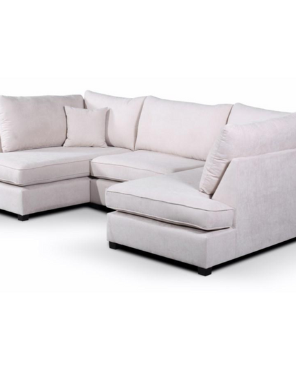 Carnaby Small U Shape Sofa in stylish Kensington fabric with footstool, ideal for modern living spaces.