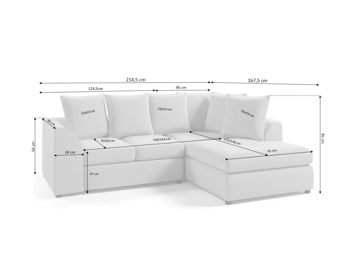 Chelsea Corner Sofa 4 Seater Right Hand Scatter Back