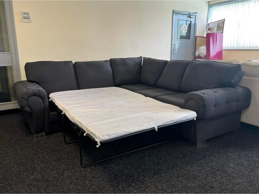 Chicago Corner Sofa Bed Full Back Sleeper Black