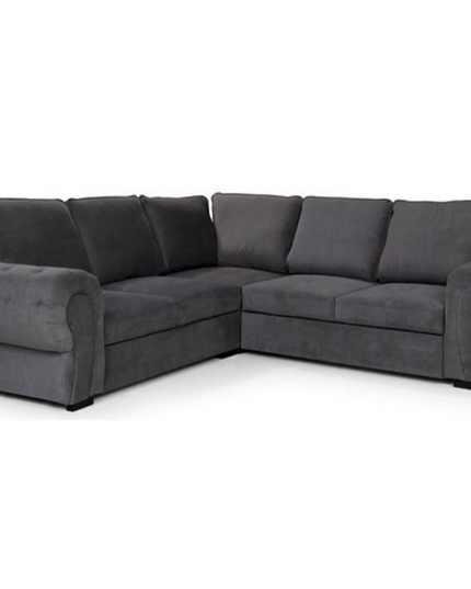 Chicago Corner Sofa Bed in grey fabric, perfect for stylish living rooms and versatile sleeping solutions.