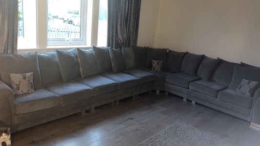 Verona Corner Sofa 9 Seater Universal Scatter Back Grey