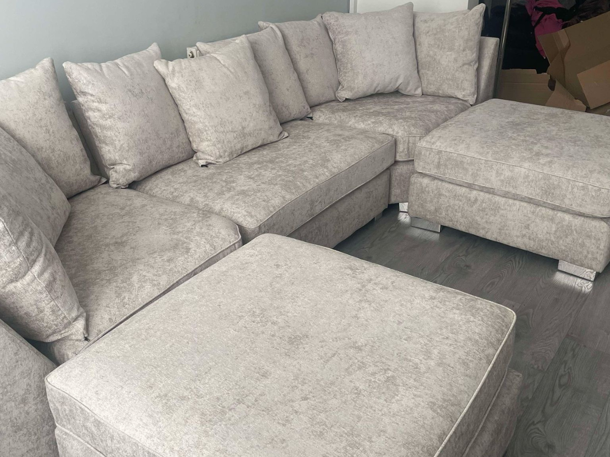 London U Shape Sofa Soft Chenille