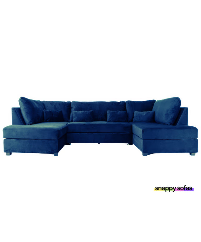 Meridian U Shape Sofa Bed with Storage in Plush Velvet – Modern Sofa, UK Delivery, Snappy Sofas