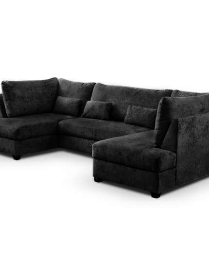 Meridian U Shape Sofa Bed in Alaska Chenille fabric, featuring storage and a cozy U-shaped design.