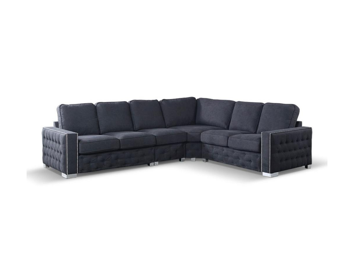 Olivia Luxury Large Sofa 6 Seater Universal Corner Black