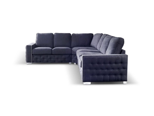 Olivia Luxury Large Sofa 6 Seater Universal Corner Black