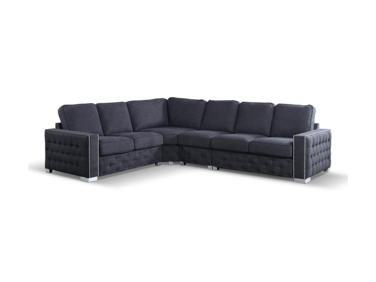 Olivia Luxury Large Sofa 6 Seater Universal Corner Black