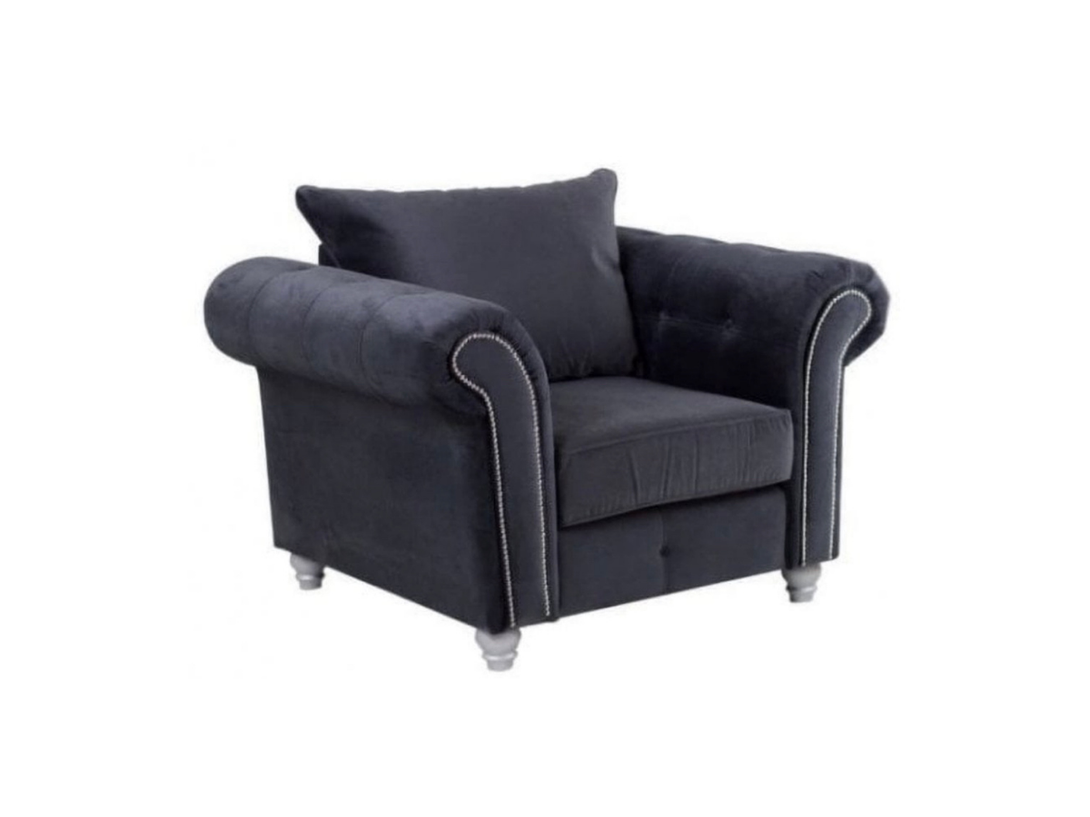 Olympia Armchair Plush Velvet Grey