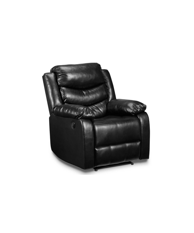 Roma Series 2 Armchair Recliner in Sorrento Black Leather, offering luxury and comfort for any living space.