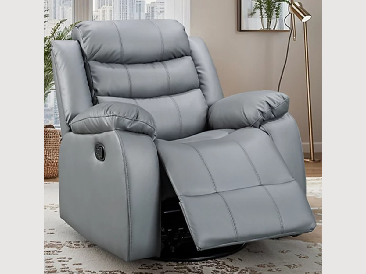 Roma Series 2 Armchair Recliner Grey Classic Aire Leather