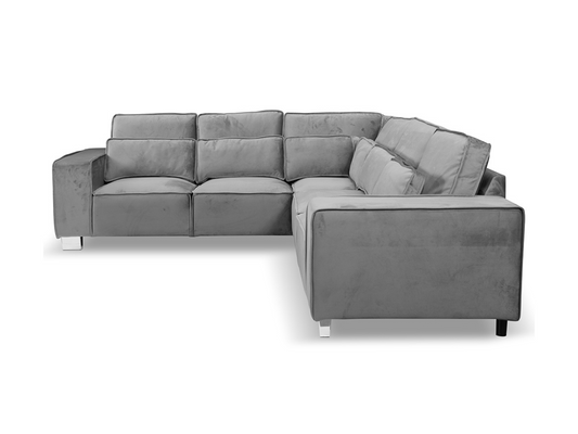 Sloane Luxury Large Double Corner Sofa Plush Velvet Grey