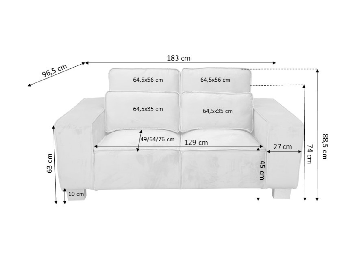 Sloane Luxury Large 2 Seater Silver