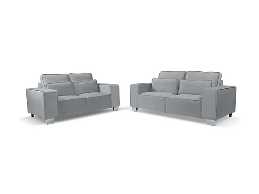 Sloane Luxury Large 3+2 Sofa Set Silver