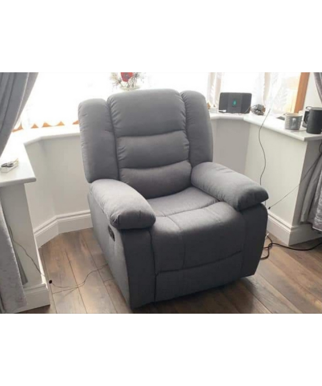 Sorrento Fabric Recliner Armchair in grey, showcasing comfort and manual reclining features for a stylish living room.