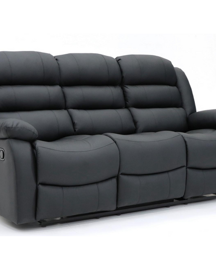 Sorrento 3 seater grey chenille recliner sofa, featuring laid-back cushions for ultimate comfort.