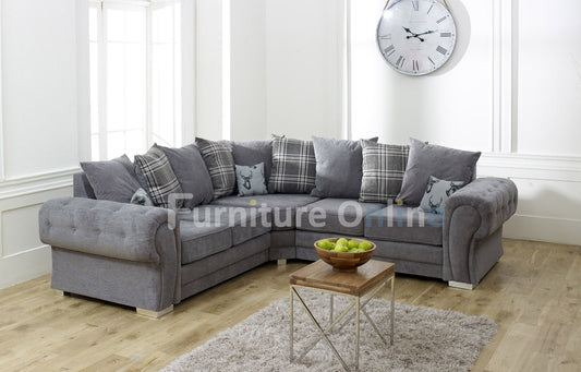 Verona Modular Corner Sofa Scatter Back Grey