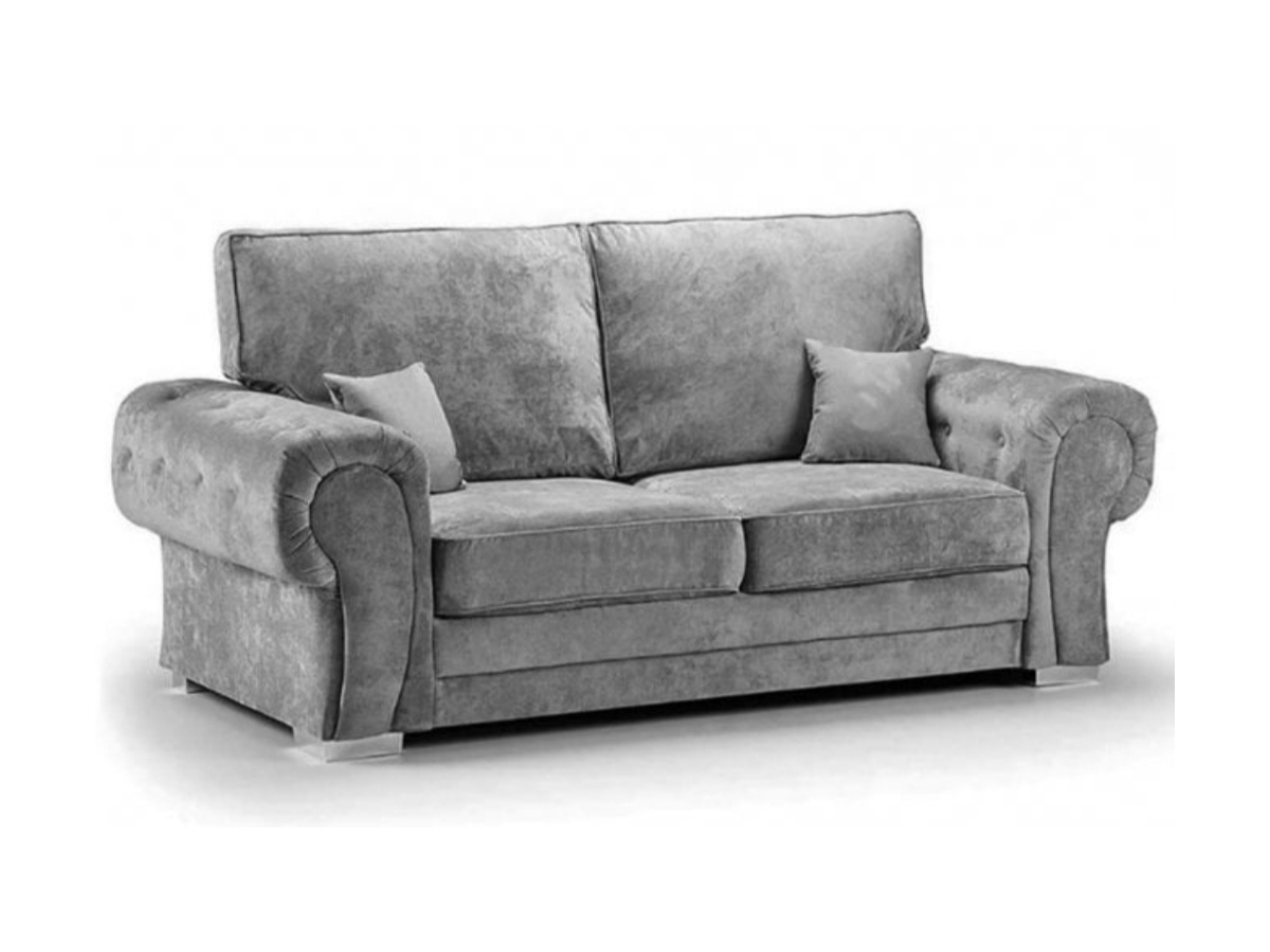 Vegas 3 Seater Sofa Grey Fabric