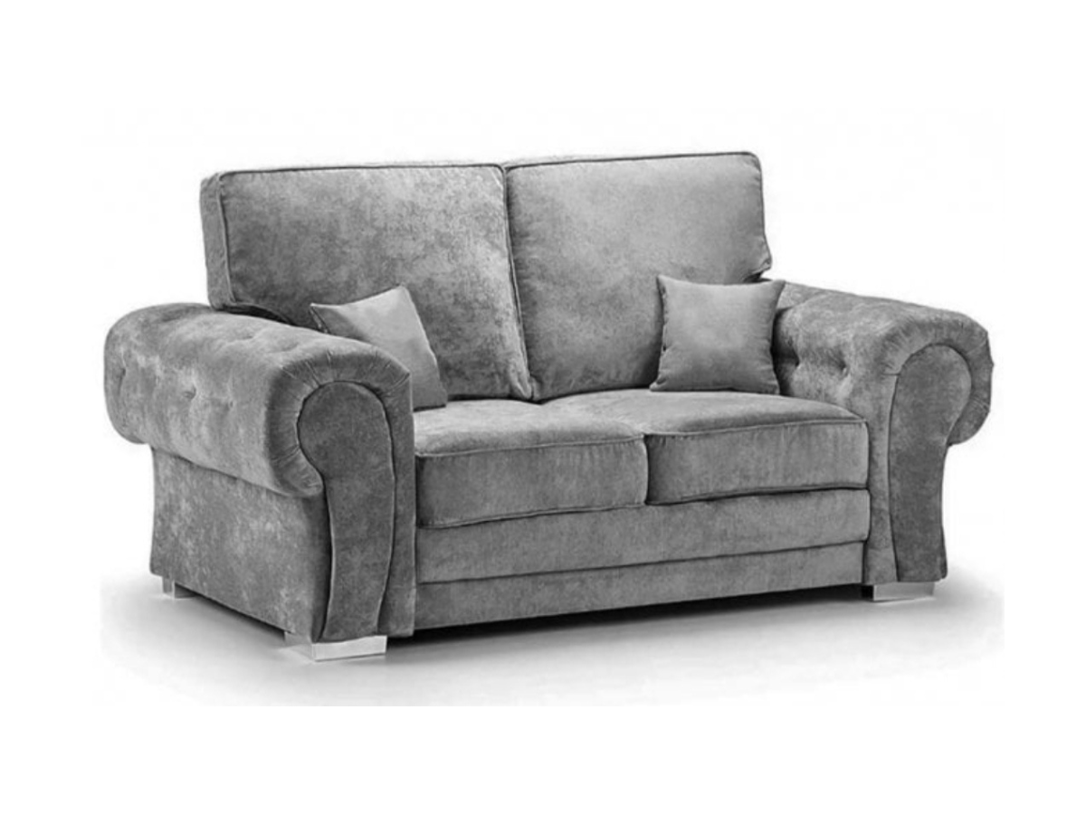 Vegas 2 Seater Sofa Grey Fabric