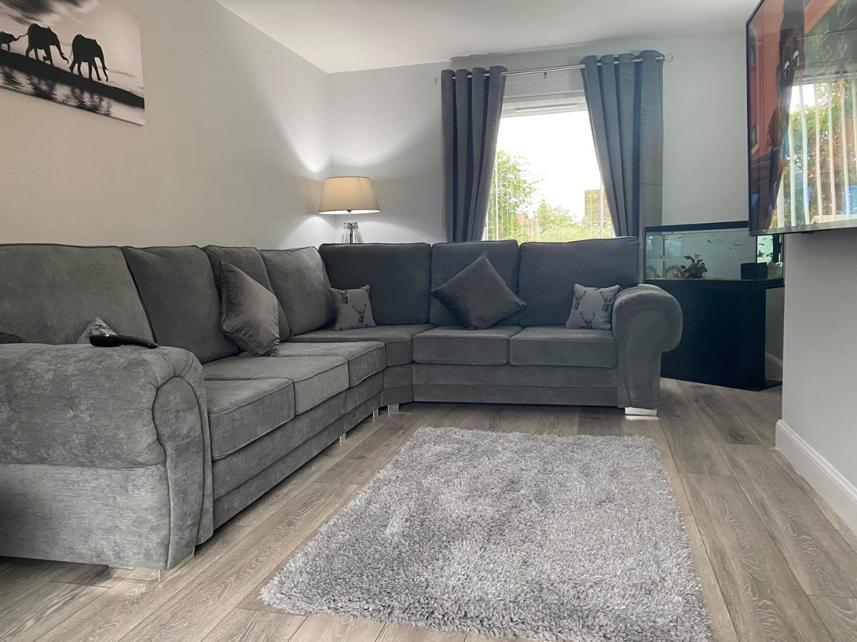 Vegas Corner Sofa 6 Seater Universal Full Back Grey