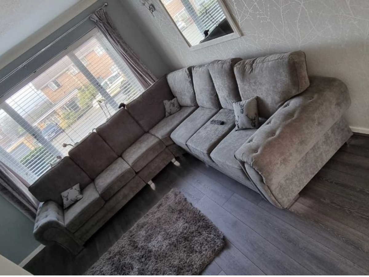 Vegas Corner Sofa 7 Seater Universal  Full Back Grey