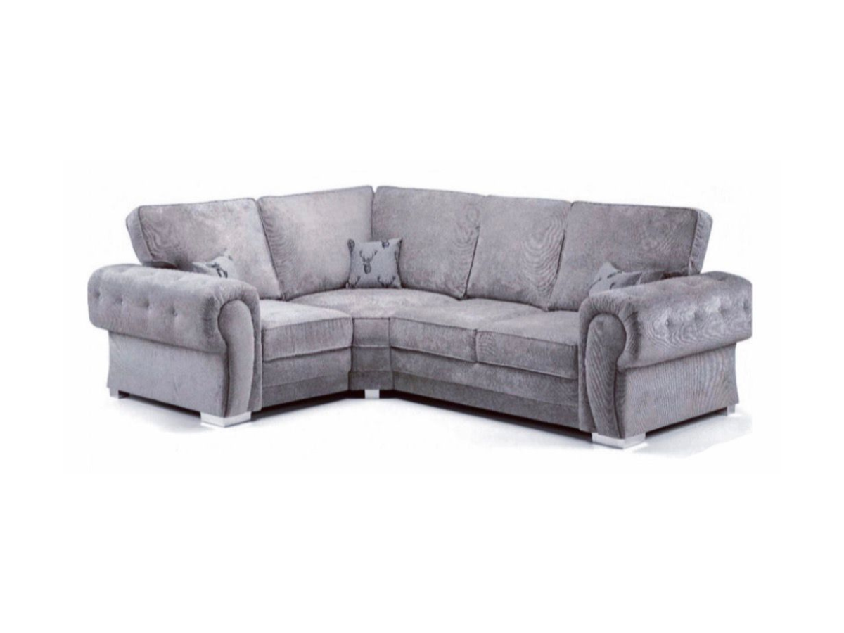 Vegas Corner Sofa 4 Seater Left Hand Full Back Grey