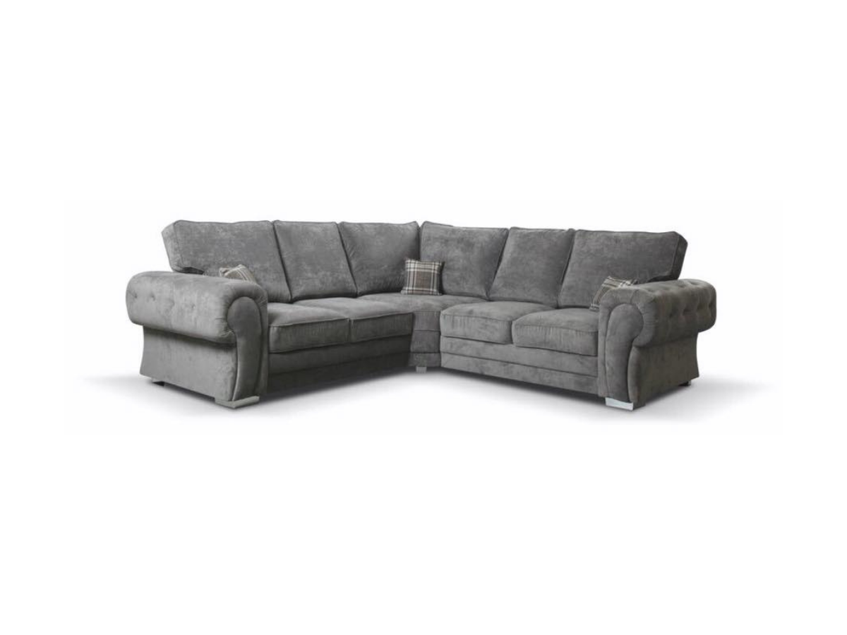 Vegas Modular Corner Sofa Full Back Grey