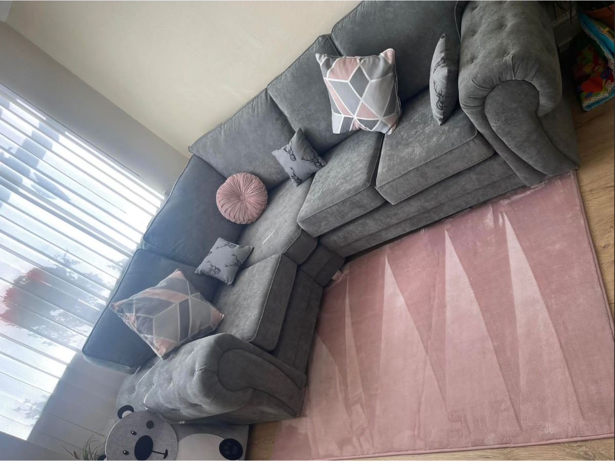 Vegas Corner Sofa 4 Seater Left Hand Full Back Grey