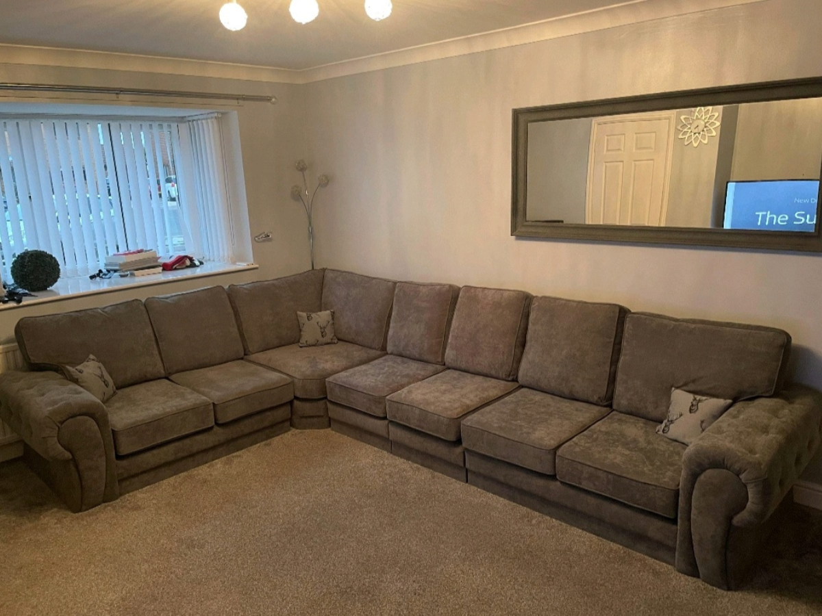 Vegas Corner Sofa 7 Seater Universal  Full Back Grey