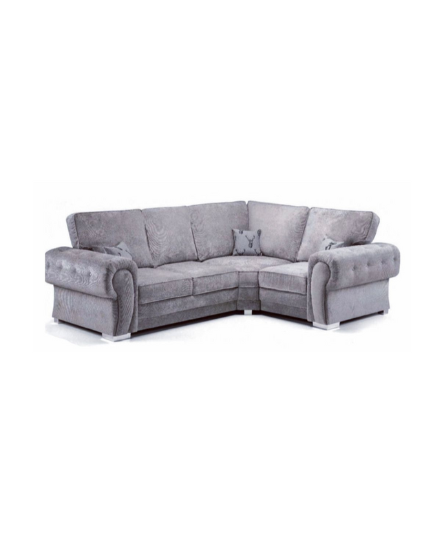 Grey Vegas Corner Sofa 4 seater with plush fabric for cozy lounging in modern living spaces.