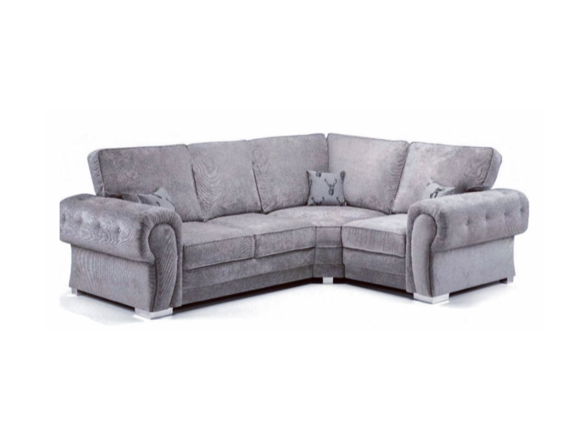 Vegas Corner Sofa 4 Seater Right Hand Full Back Grey