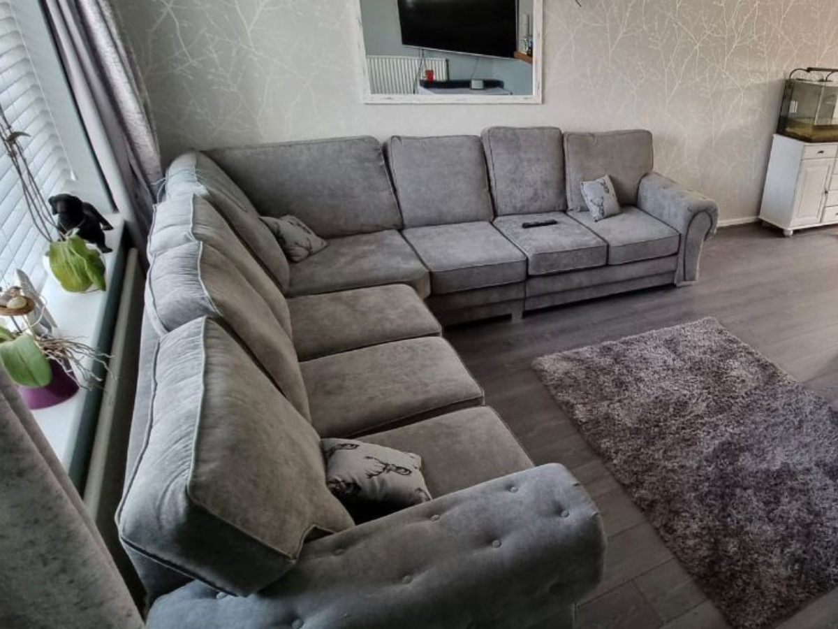 Vegas Corner Sofa 7 Seater Universal  Full Back Grey