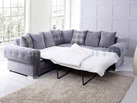 Verona Fernando Corner Sofa Bed Scatter Back Sleeper Grey